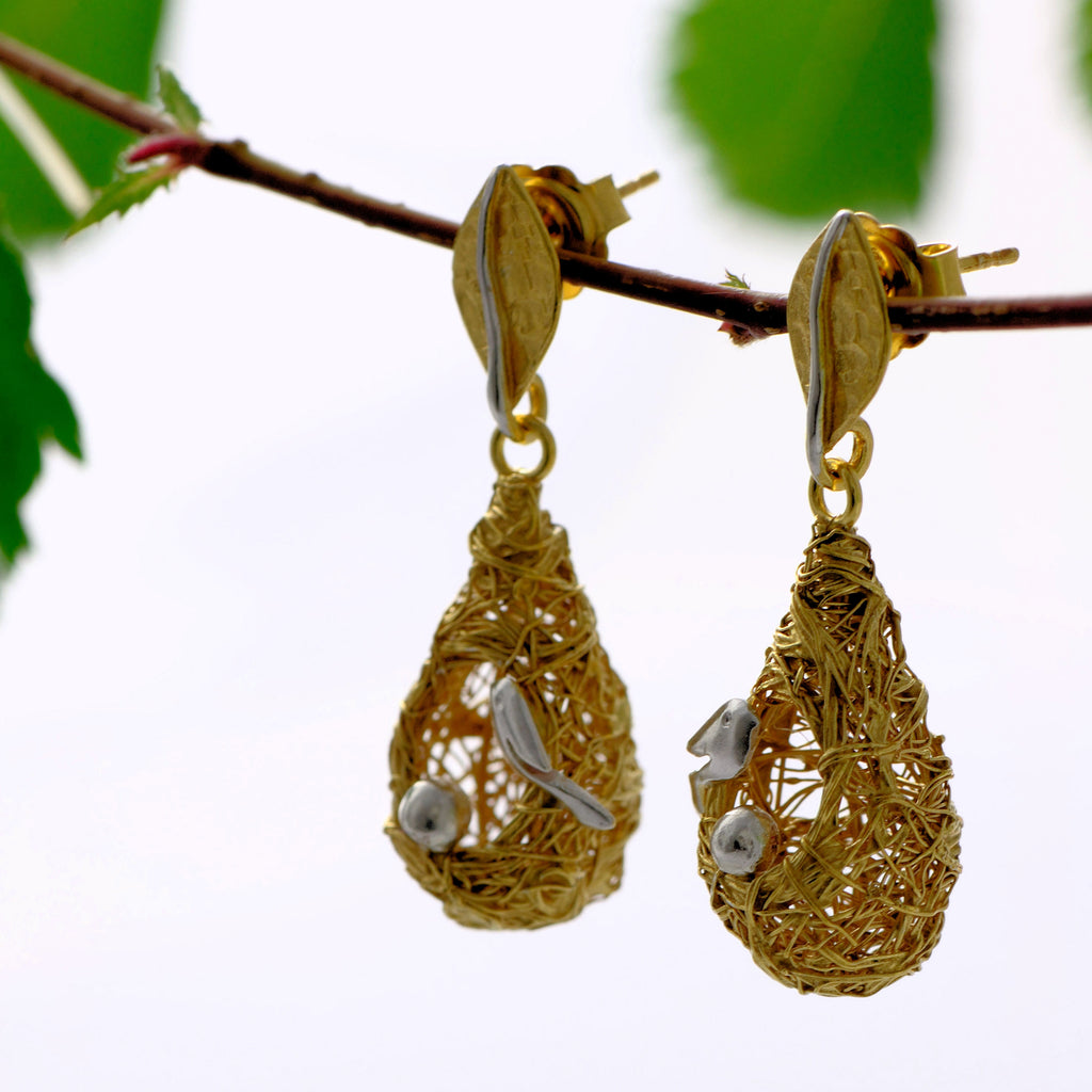 weaver nest  earrings 