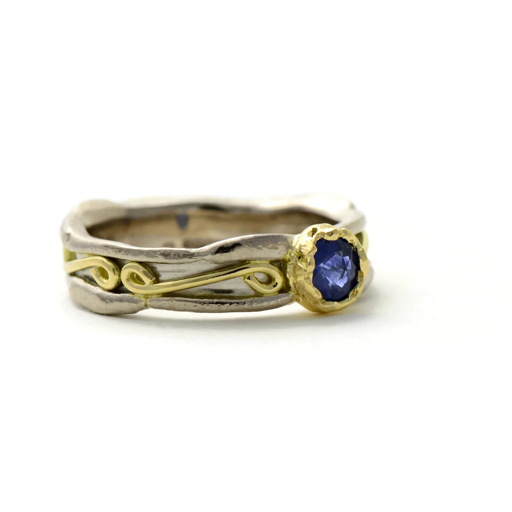 sapphire solitaire gold ring 