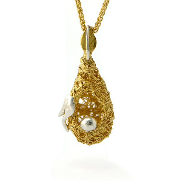 gold nest pendant 