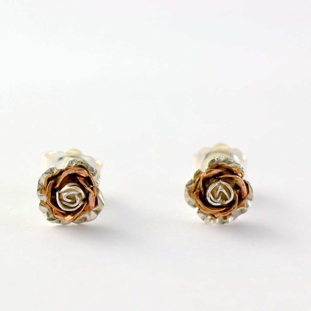 tiny rose stud earrings