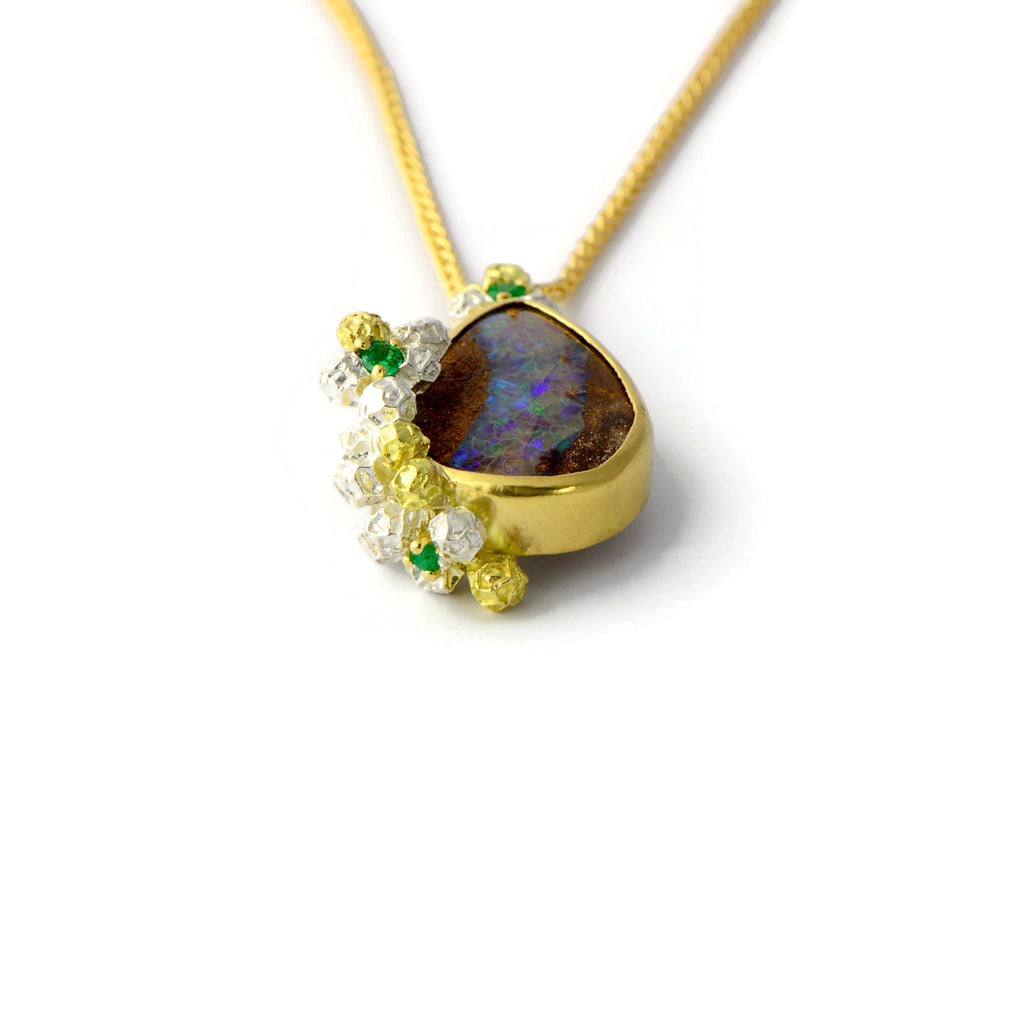 Solid gold  opal pendant 