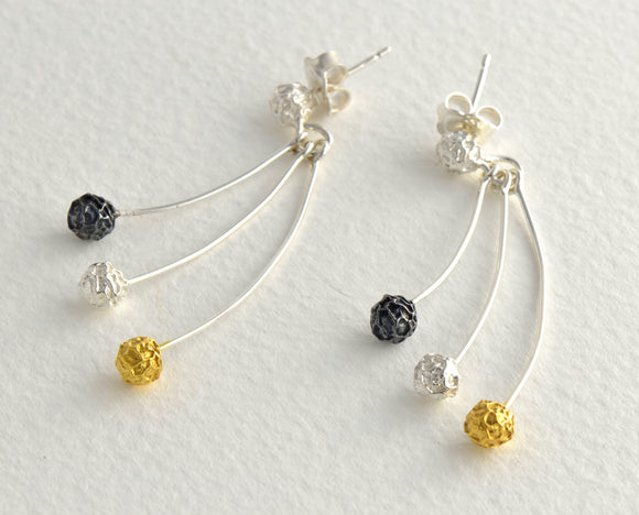 A cherry earrings design, sterling silver peppercorn dangling earrings