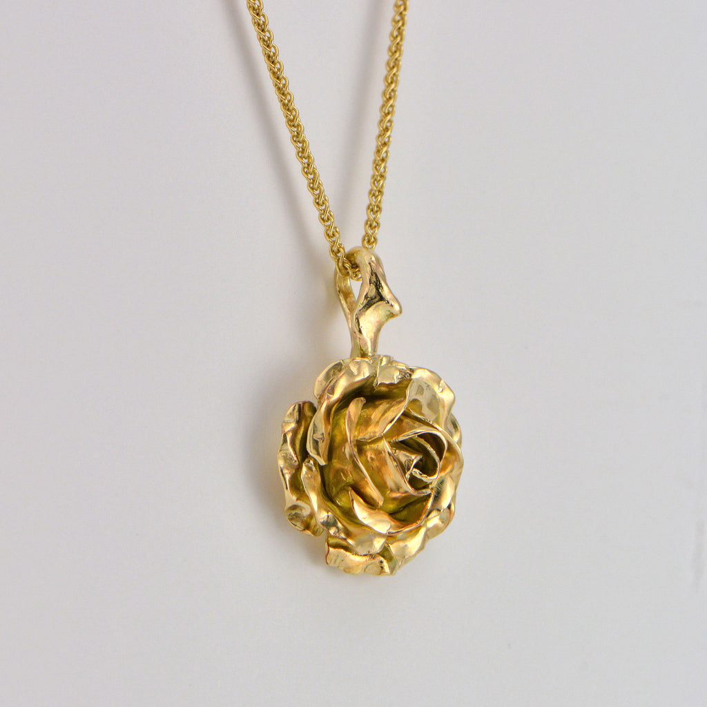 yellow rose flower pendant 
