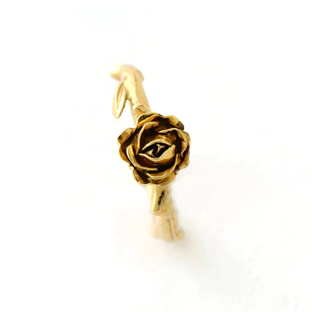 rose and leaf ring 