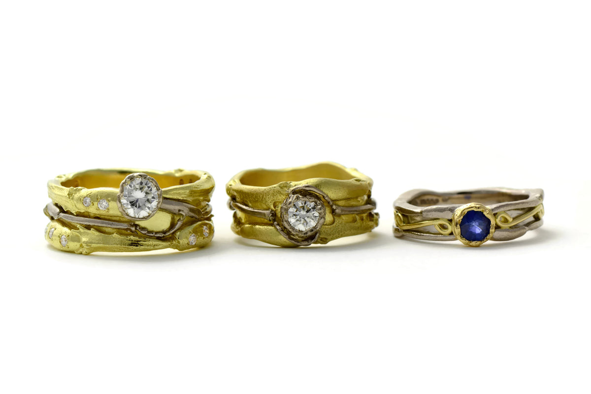 Gold rings , diamond and sapphire rings 
