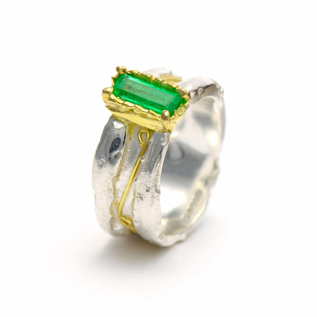 18 ct gold and silver cocktail ring - Contemporary rings - insect inspire jewellery