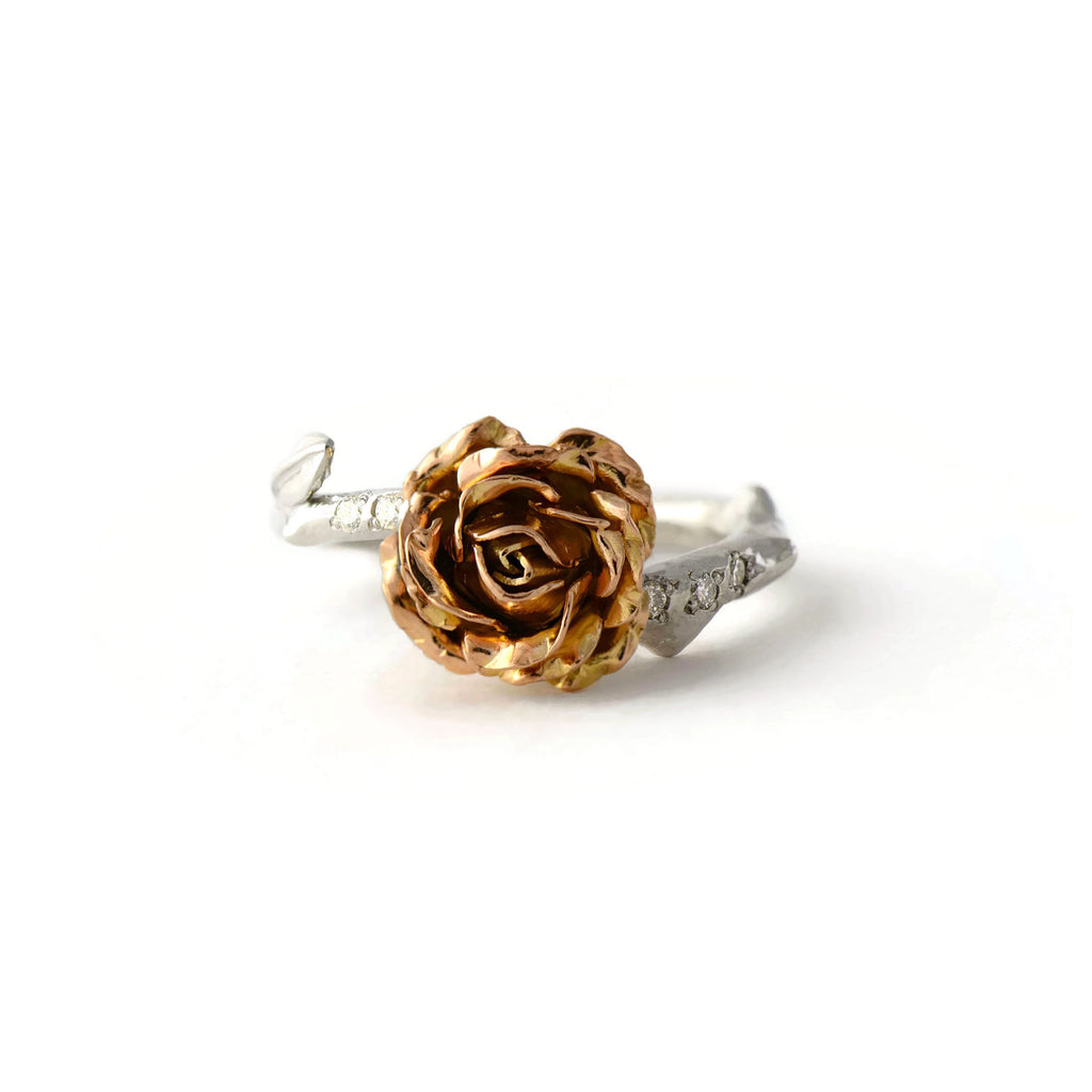 rose gold rose ring