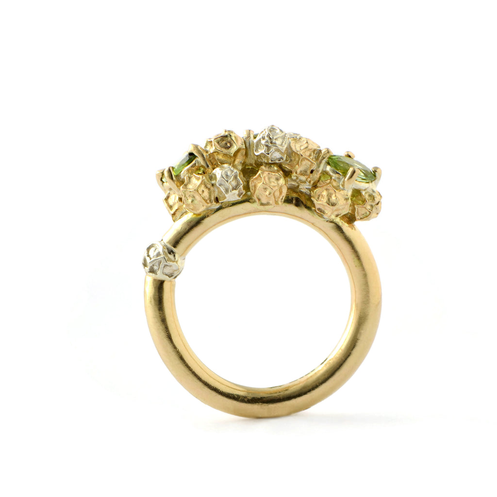 texture cluster gold ring 