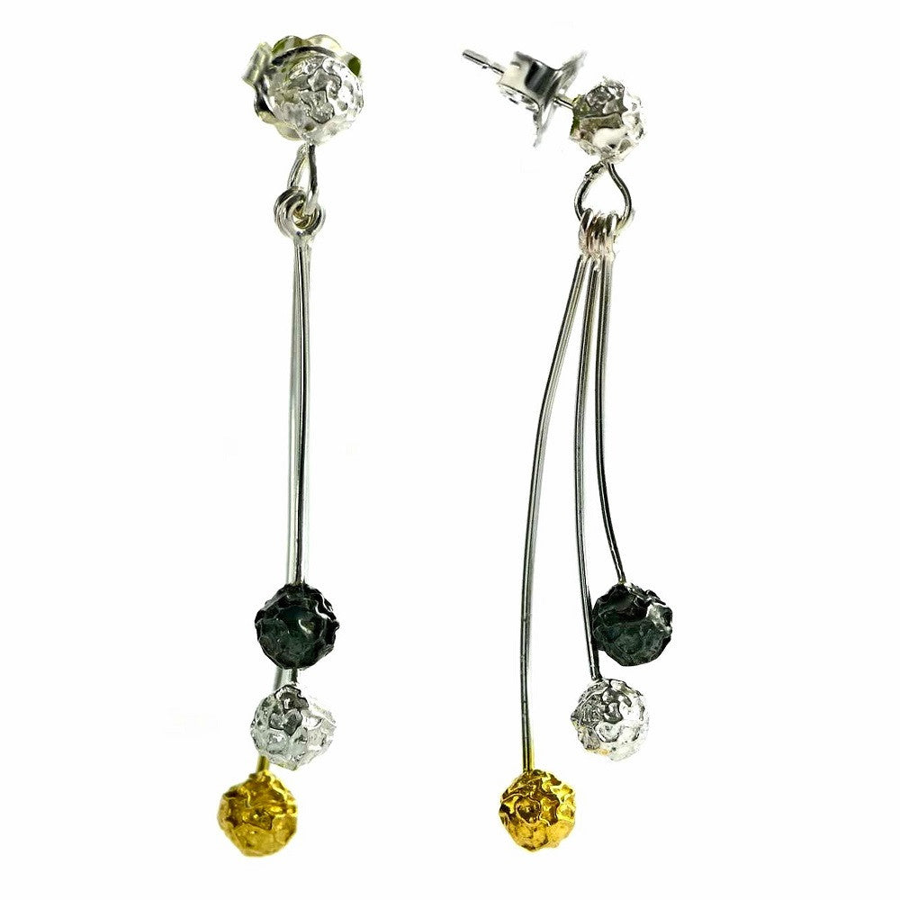 A cherry earrings design, sterling silver peppercorn dangling earrings