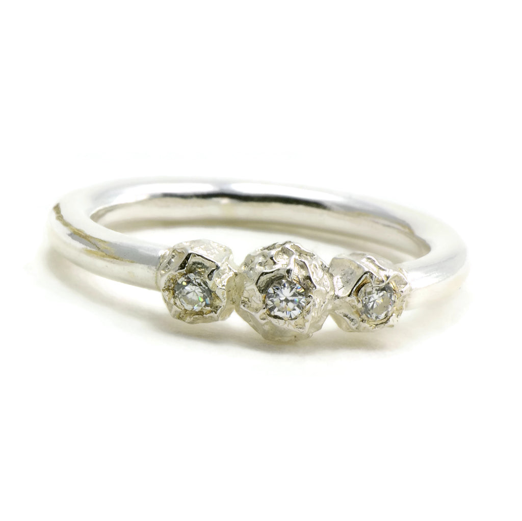 Silver grains of peppercorns ring design