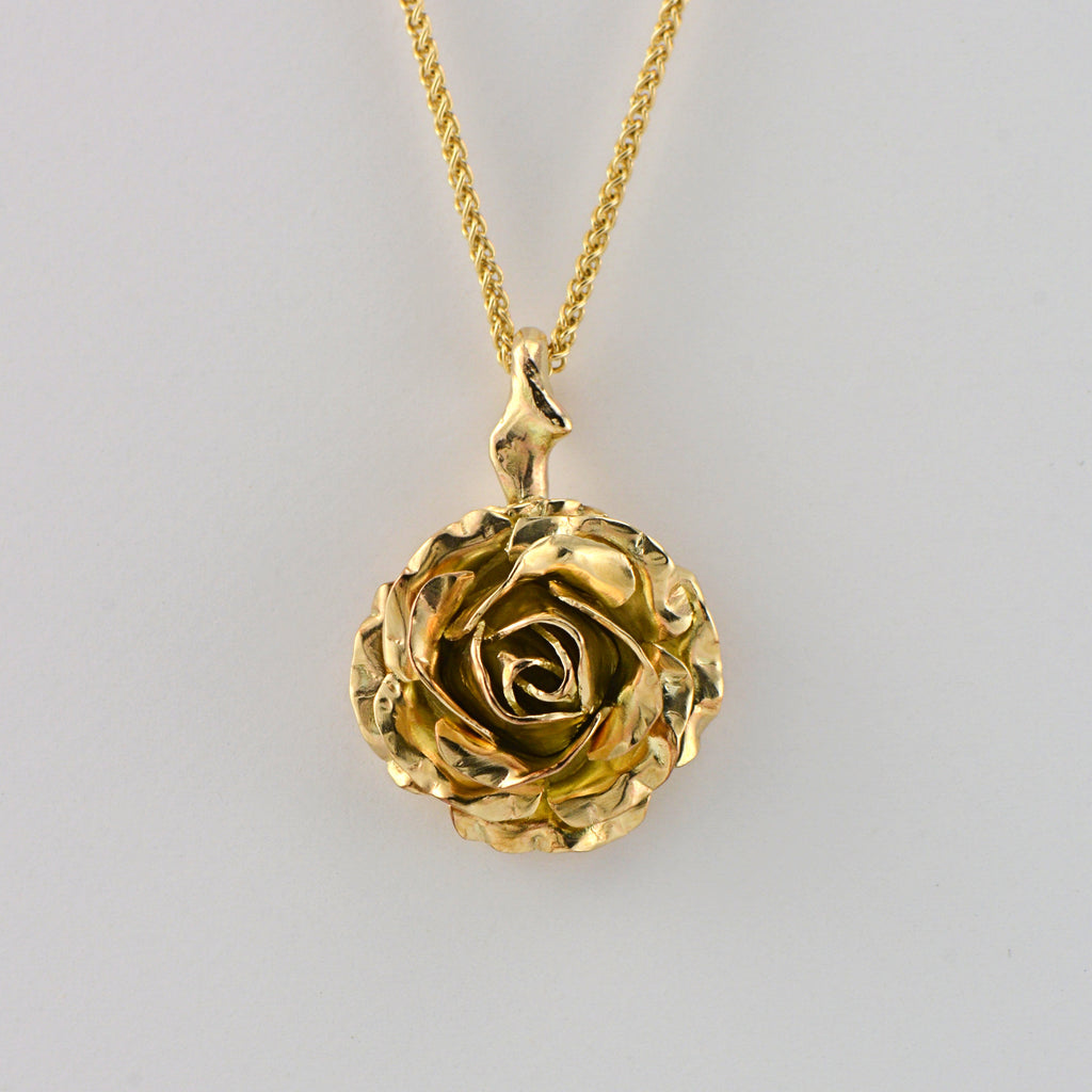 gold rose pendant 