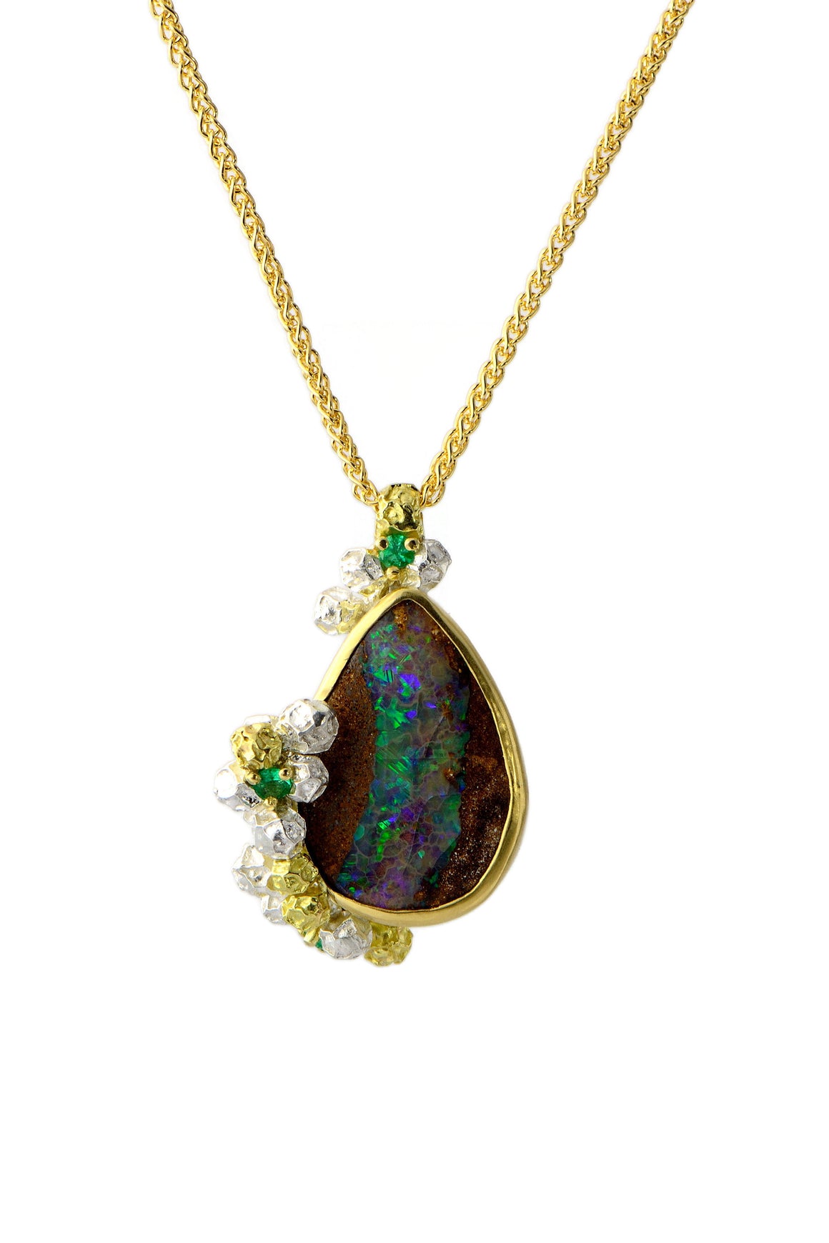 Australian opal gold necklace  