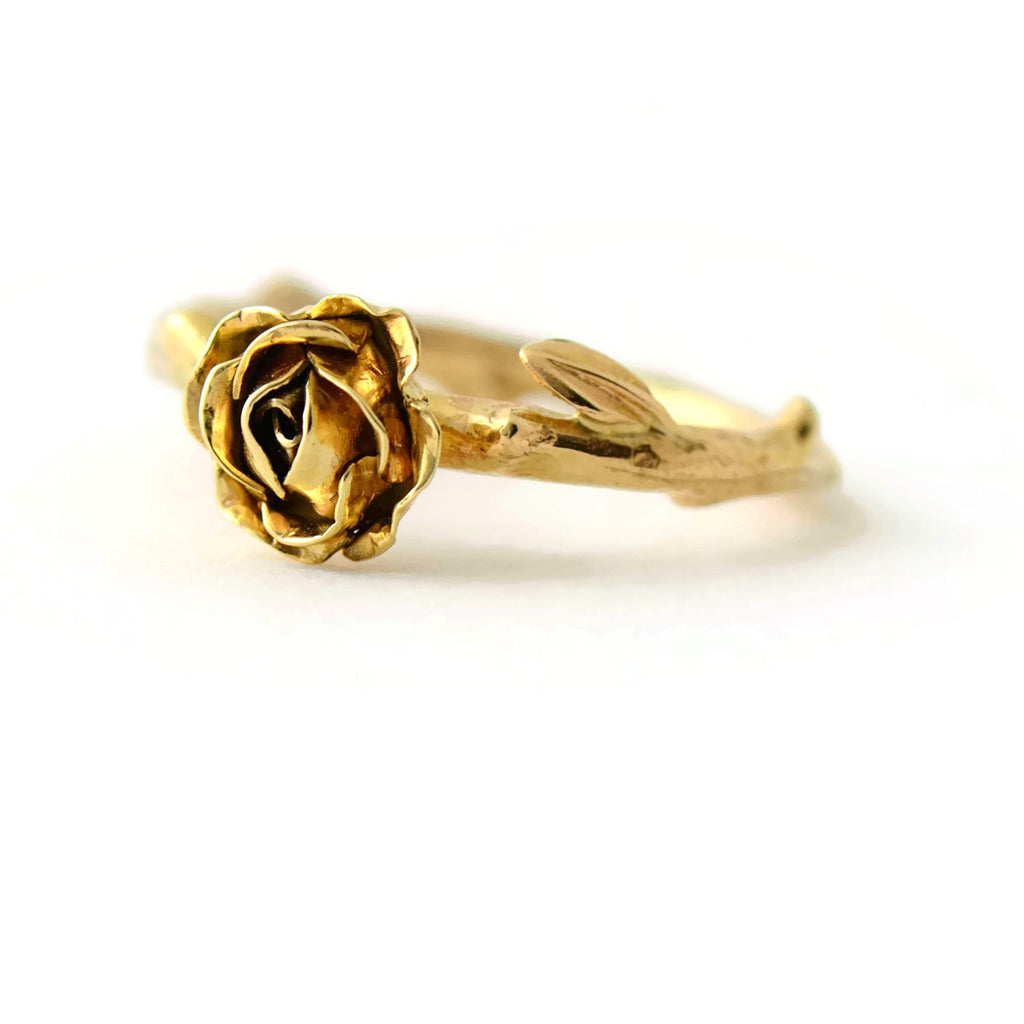 solid gold rose ring